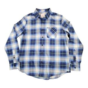 NWOT‎ AMERICAN EAGLE Blue Green Plaid Long Sleeve Button-up Shirt Mens Large